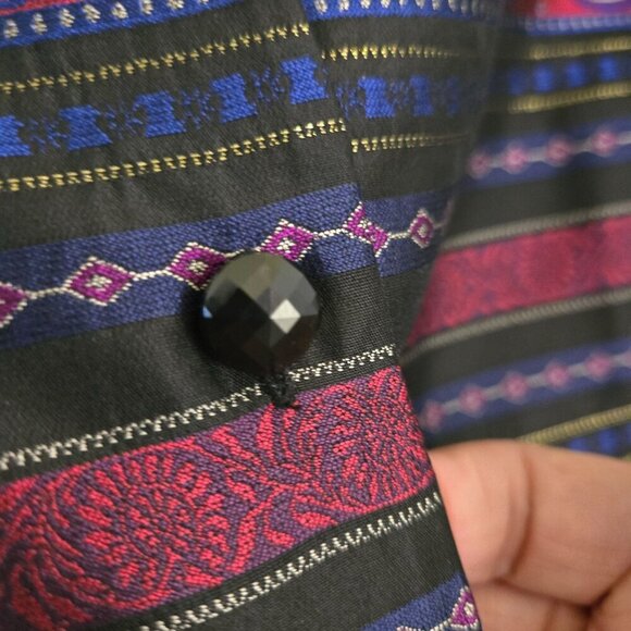 Talbots Vintage 100% Silk Asian Inspired Stunning Blazer Size 14 - Picture 10 of 12